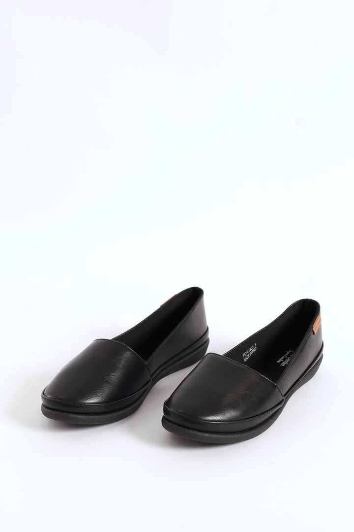 Ladies High Vamp Pump - Black