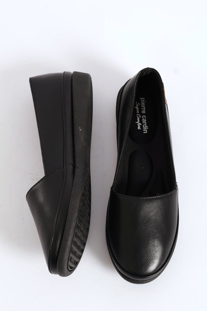 Ladies High Vamp Pump - Black