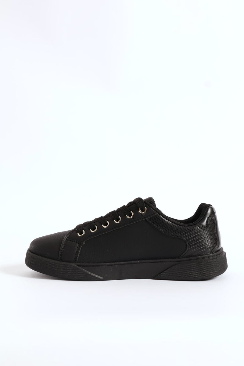 Gold Detail Sneaker - Black