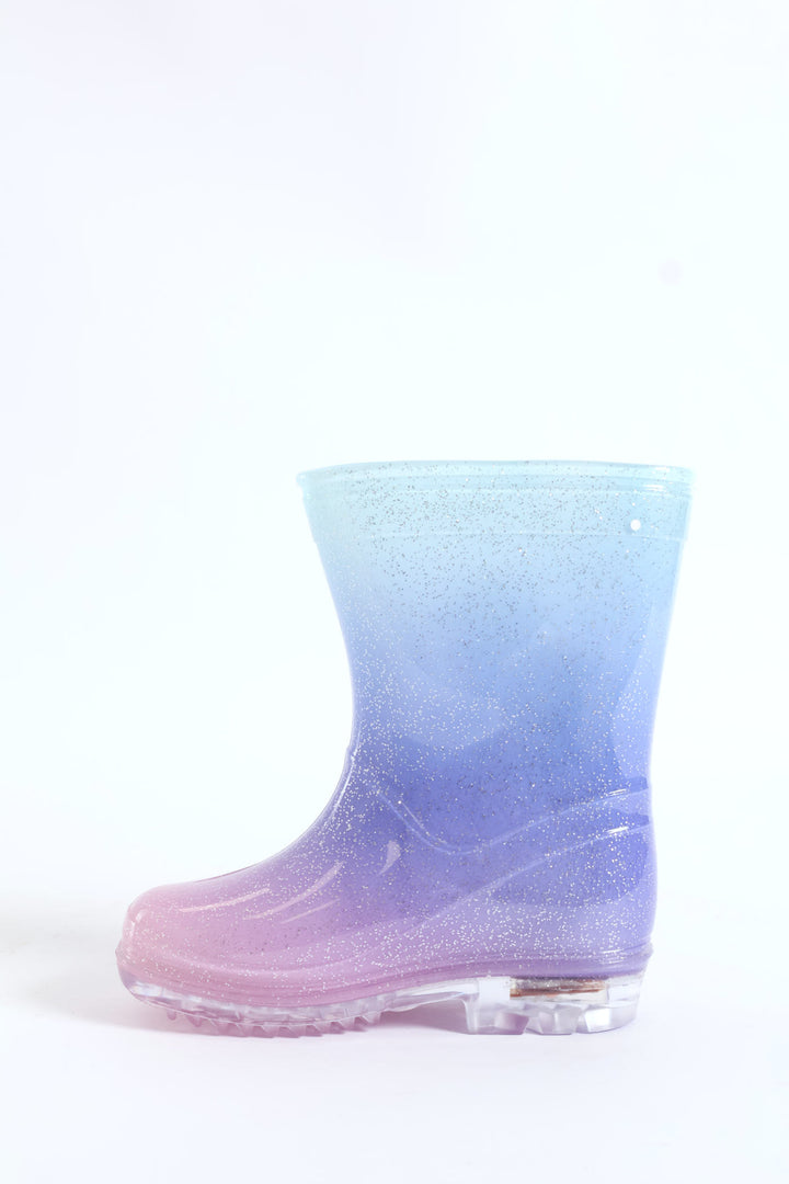 Pre-Girls Ombre Lace Up Welly Boots - Lilac