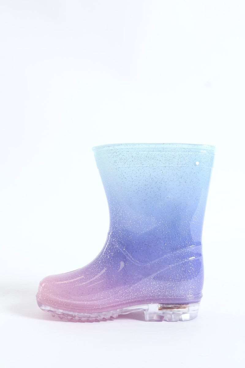 Pre-Girls Ombre Lace Up Welly Boots - Lilac