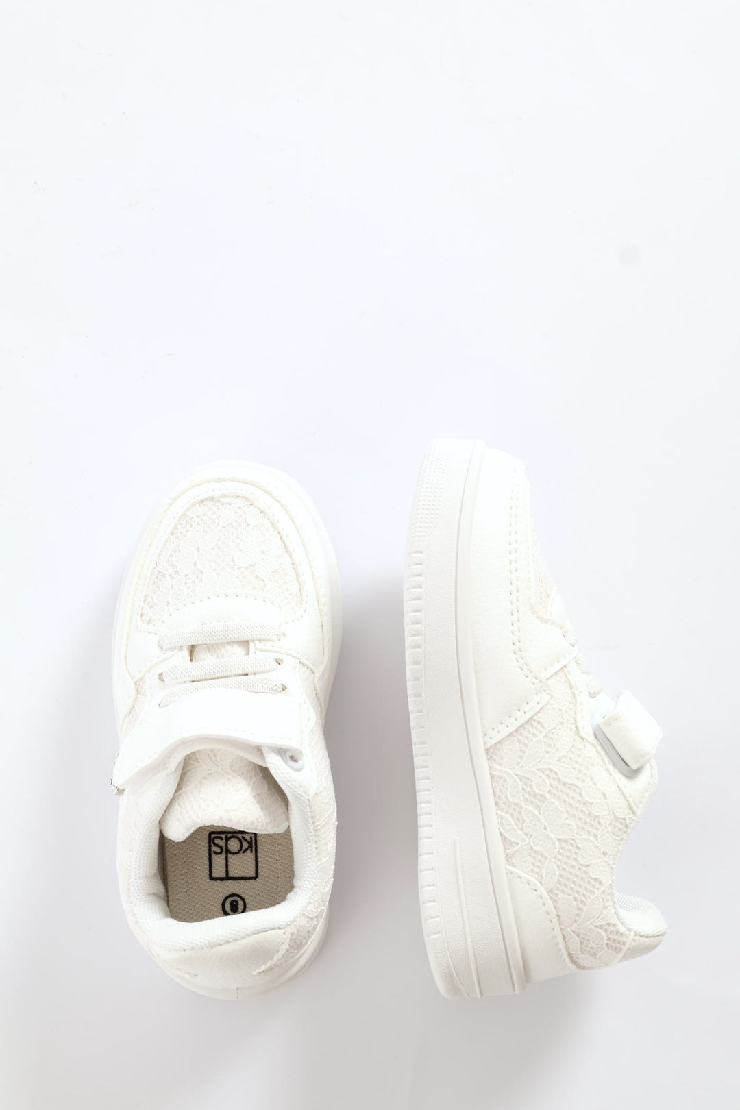 Pre-Girls Lace Court Sneaker - White