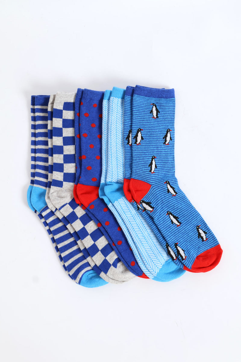 Boys 5 Pack Happi Anklet Socks - Multi