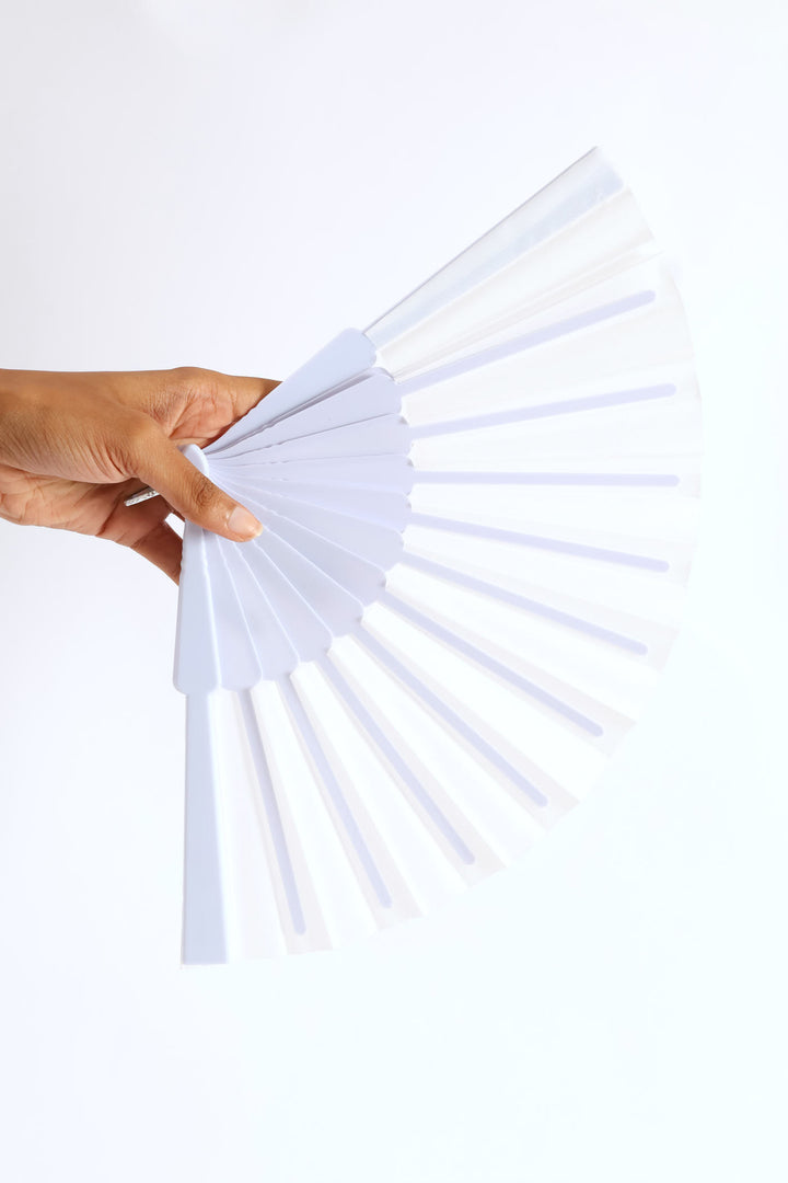 Straight Edge Handheld Fan - Light Blue