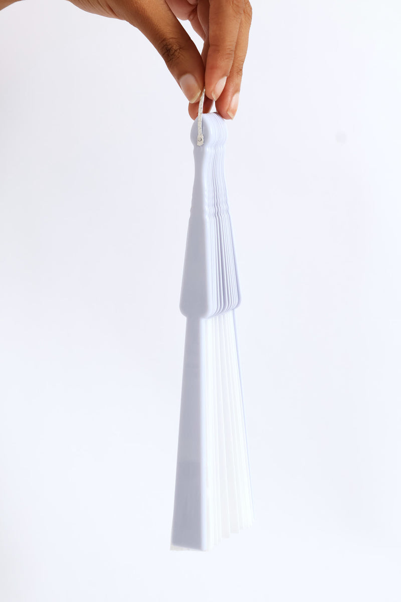 Straight Edge Handheld Fan - Light Blue
