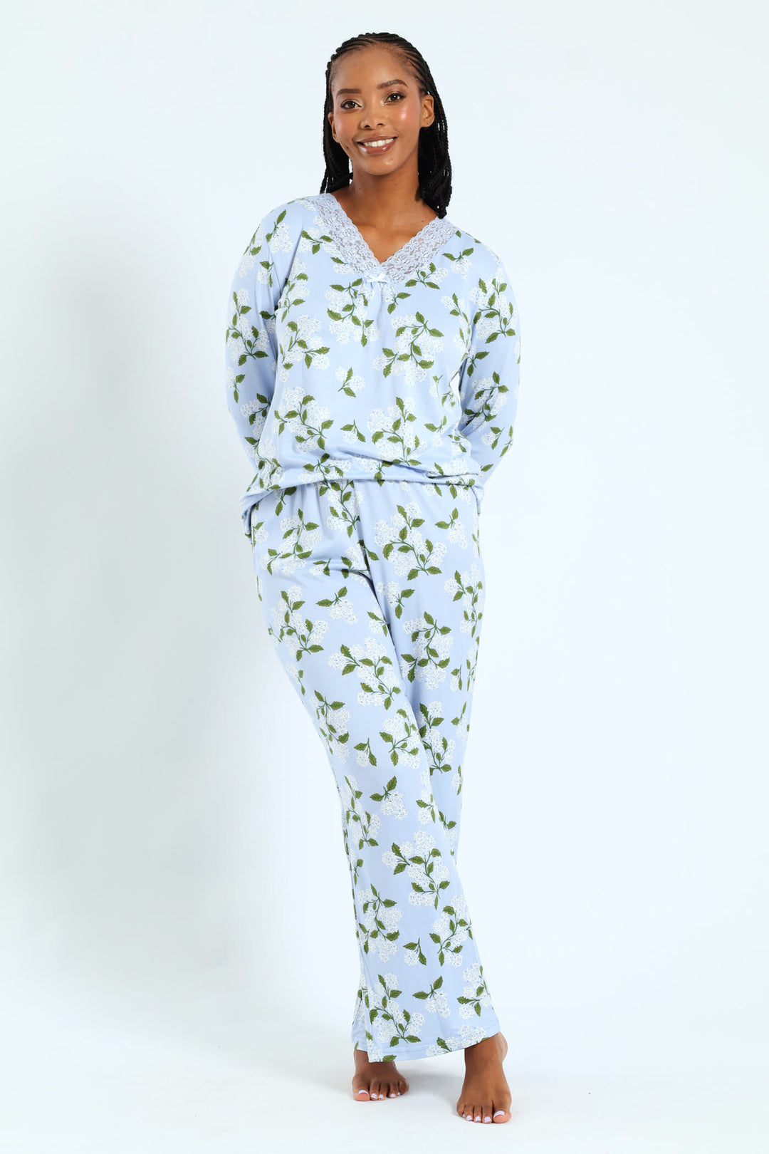 Soft Touch Dandelion Top & Pant Sleep Set - Blue
