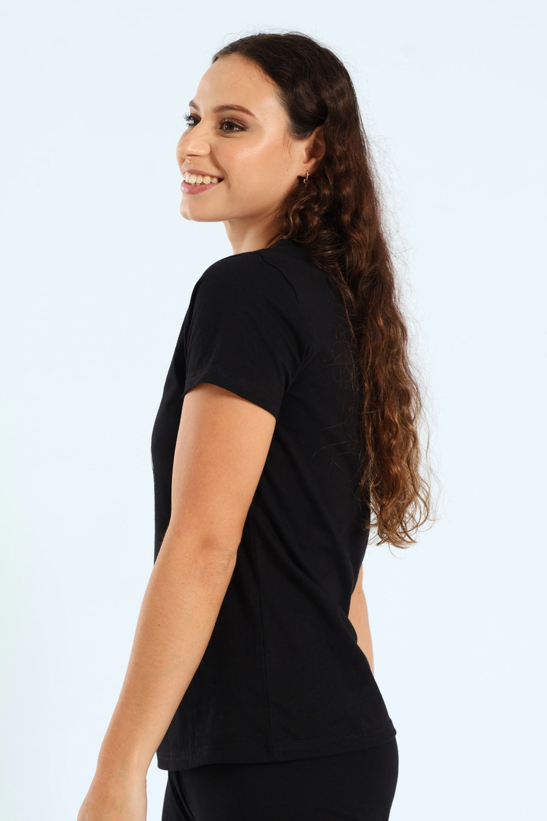 Essential Metallic Logo Tee - Black