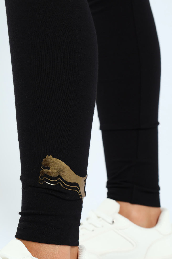 Essential Metallic Leggings - Black