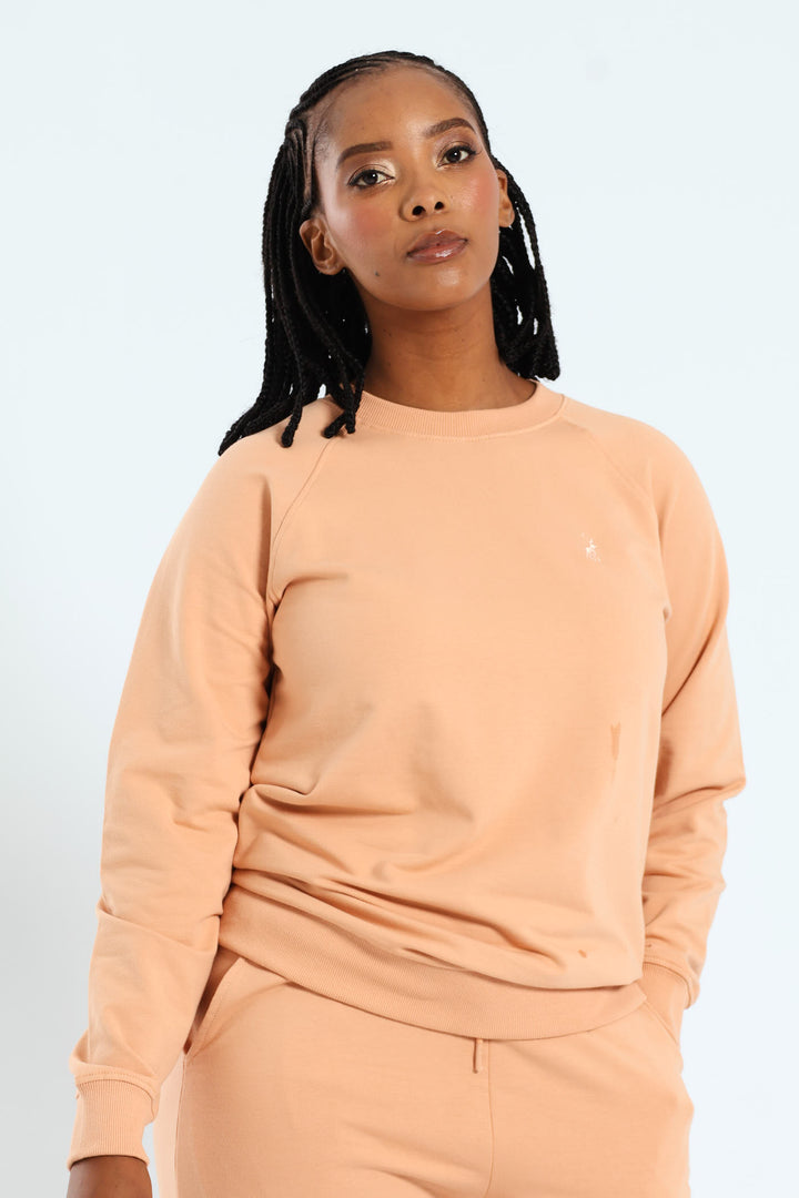 Sophia Raglan Track Top - Peach