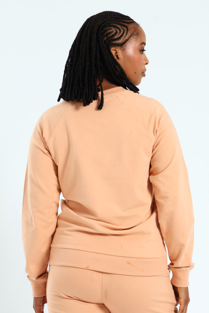 Sophia Raglan Track Top - Peach