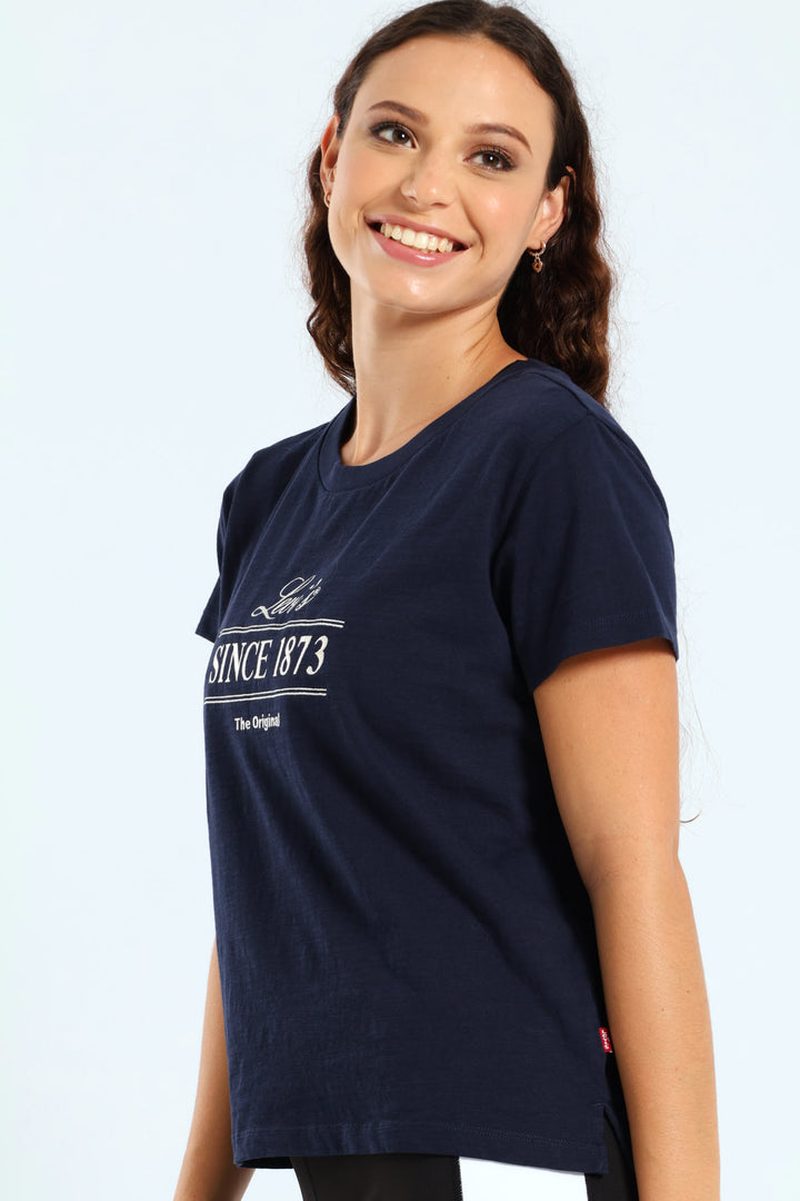 Graphic Boxy Tshirt - Navy
