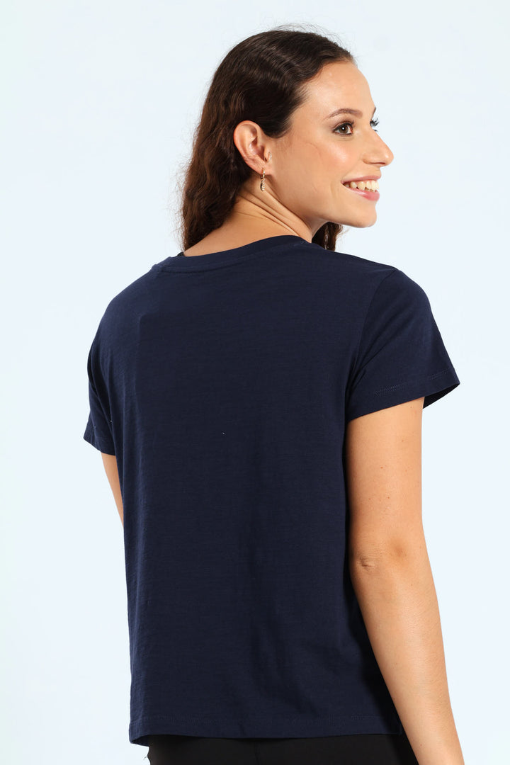 Graphic Boxy Tshirt - Navy