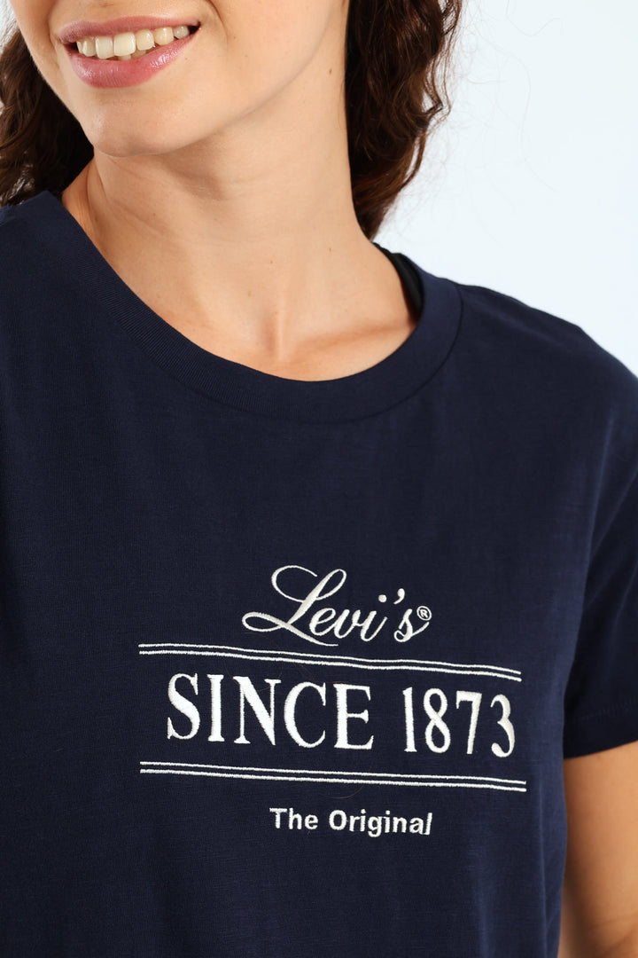 Graphic Boxy Tshirt - Navy