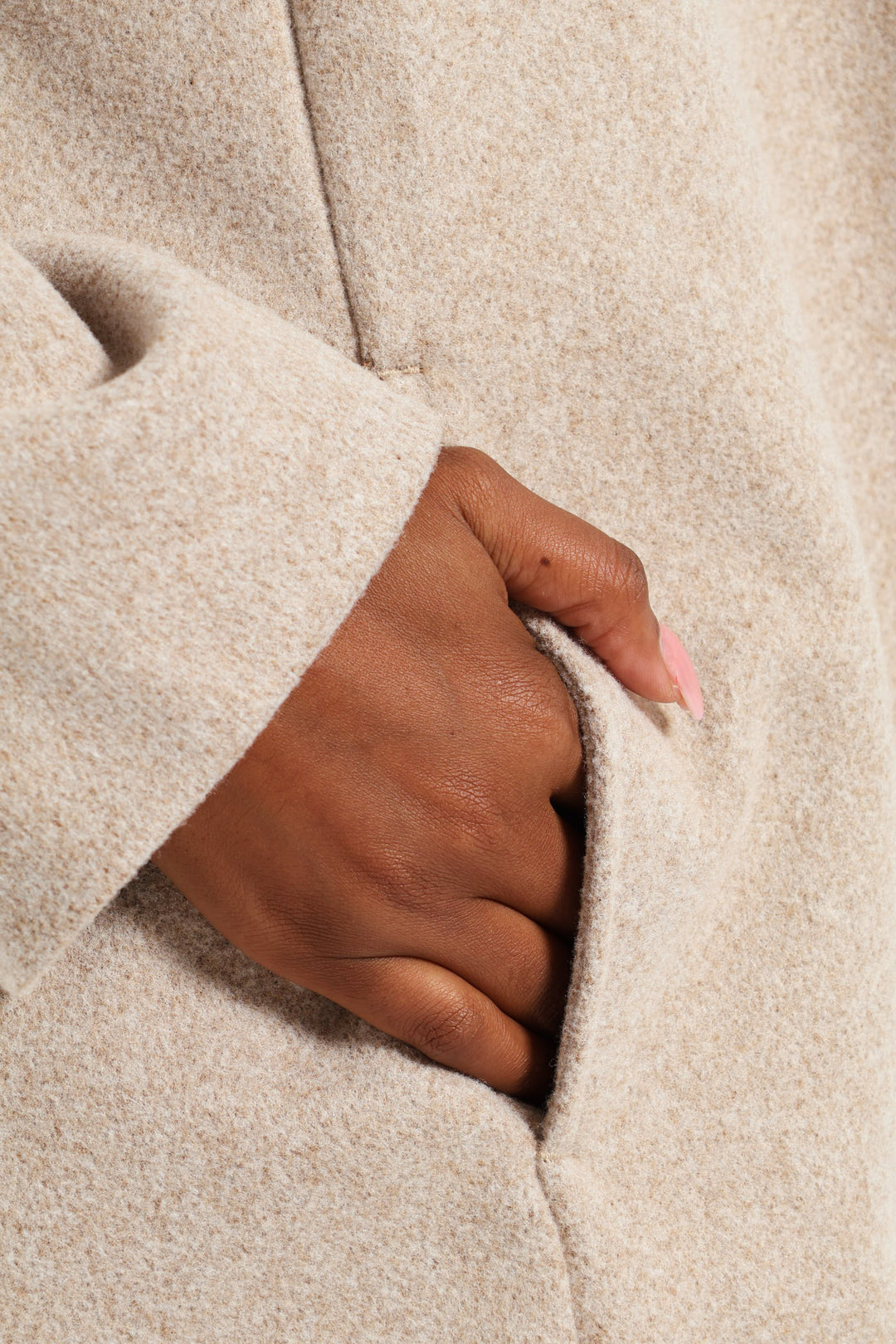 Basic Panelled Coat - Oatmeal