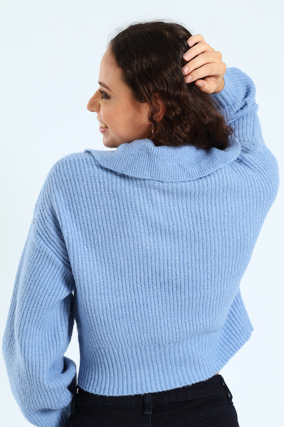 Pocket Collar Knitwear - Light Blue