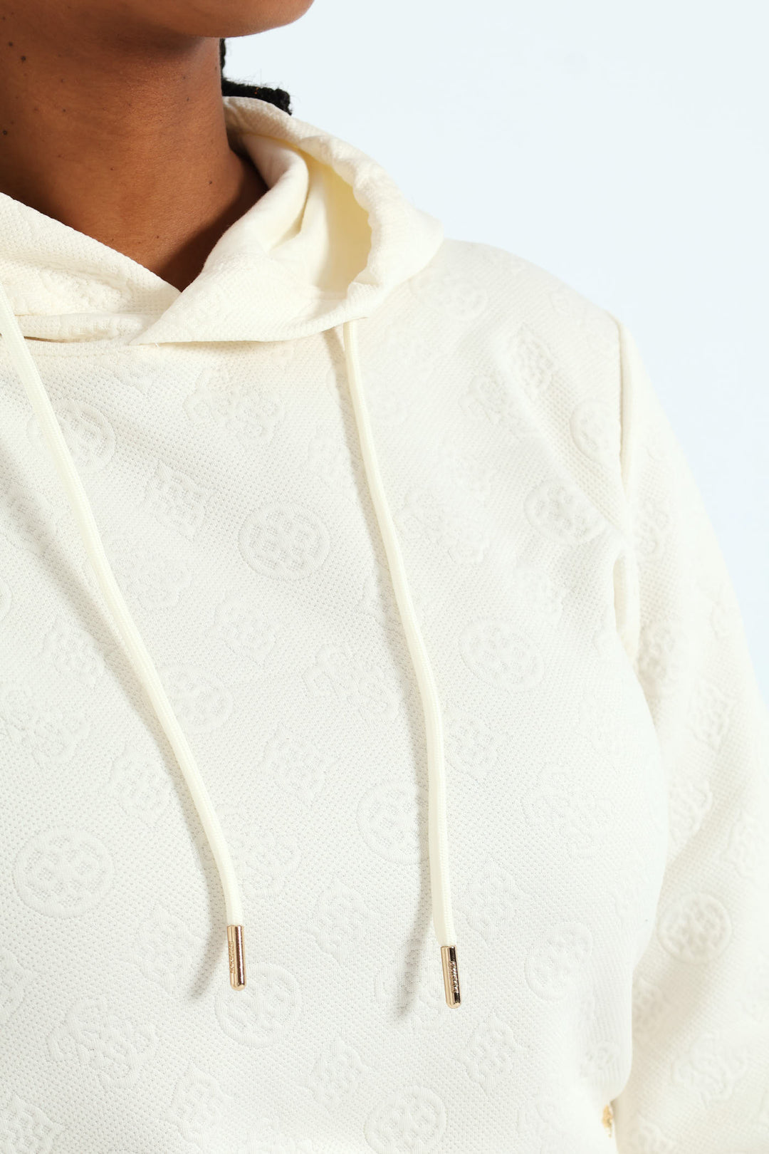 Peony Logo Hoodie Sweatshirt - Cream