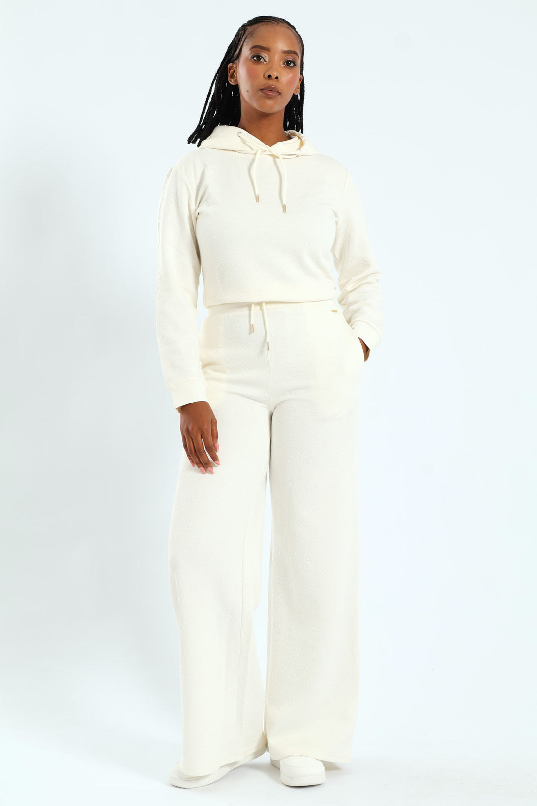 Peony Logo Hoodie Sweatshirt - Cream