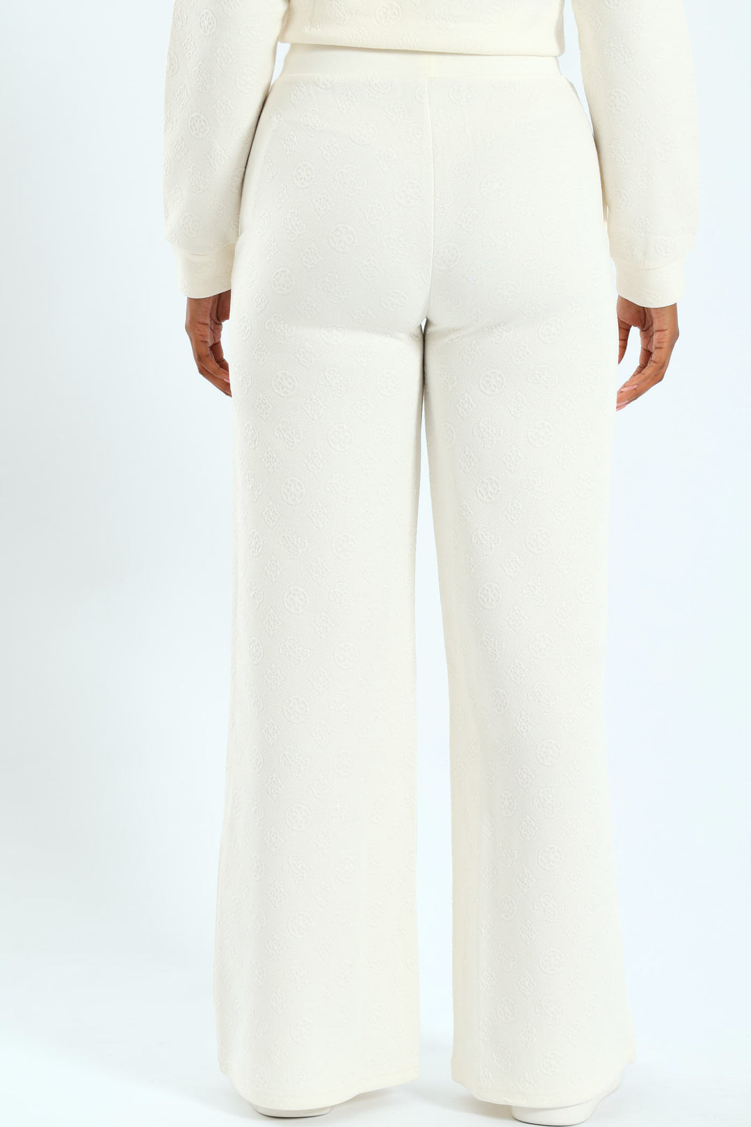 Peony Logo Straight Long Pant - Cream