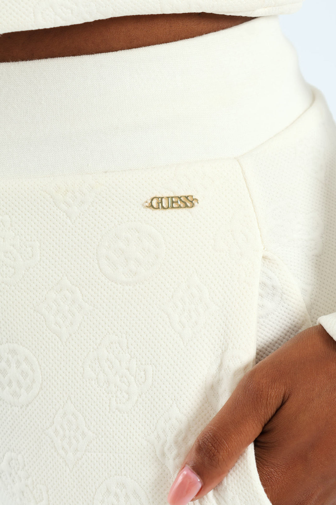 Peony Logo Straight Long Pant - Cream