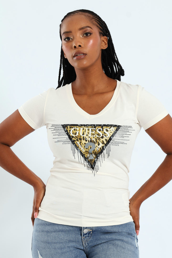 Triangle Tiger Tee - Cream