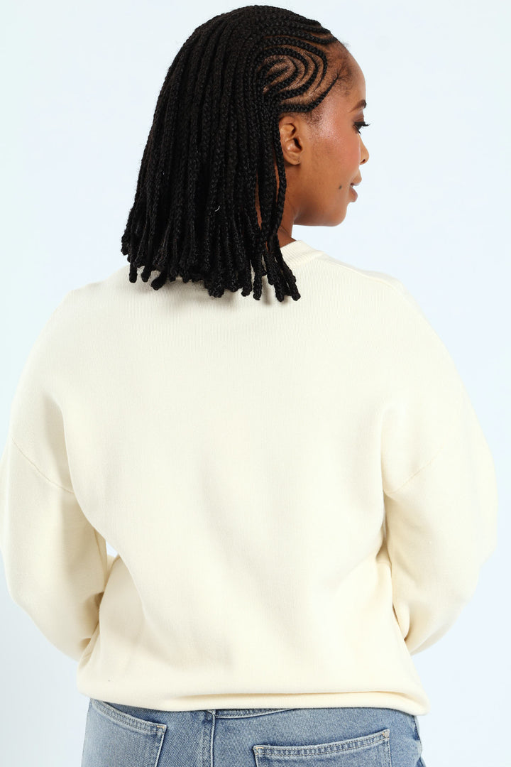 Laura Logo Sweater - Cream