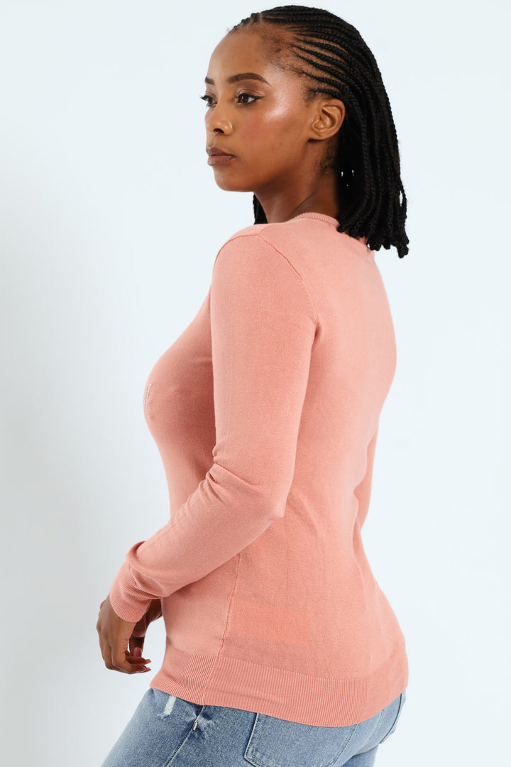 Megan Logo Sweater - Pink