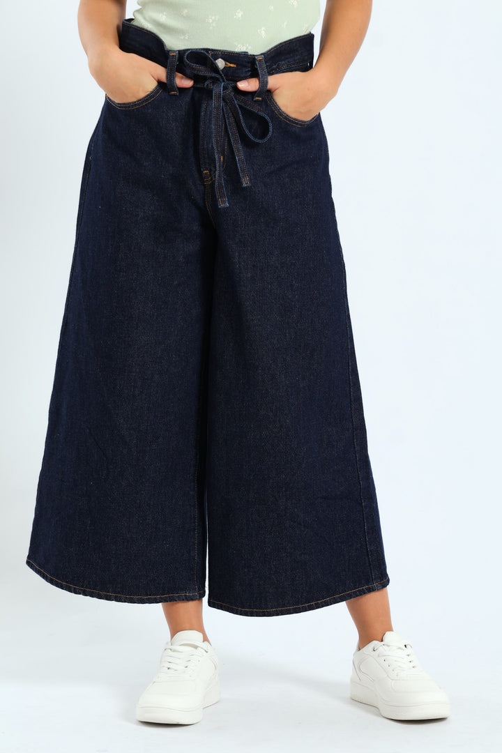 Culotte Pants - Dark Wash
