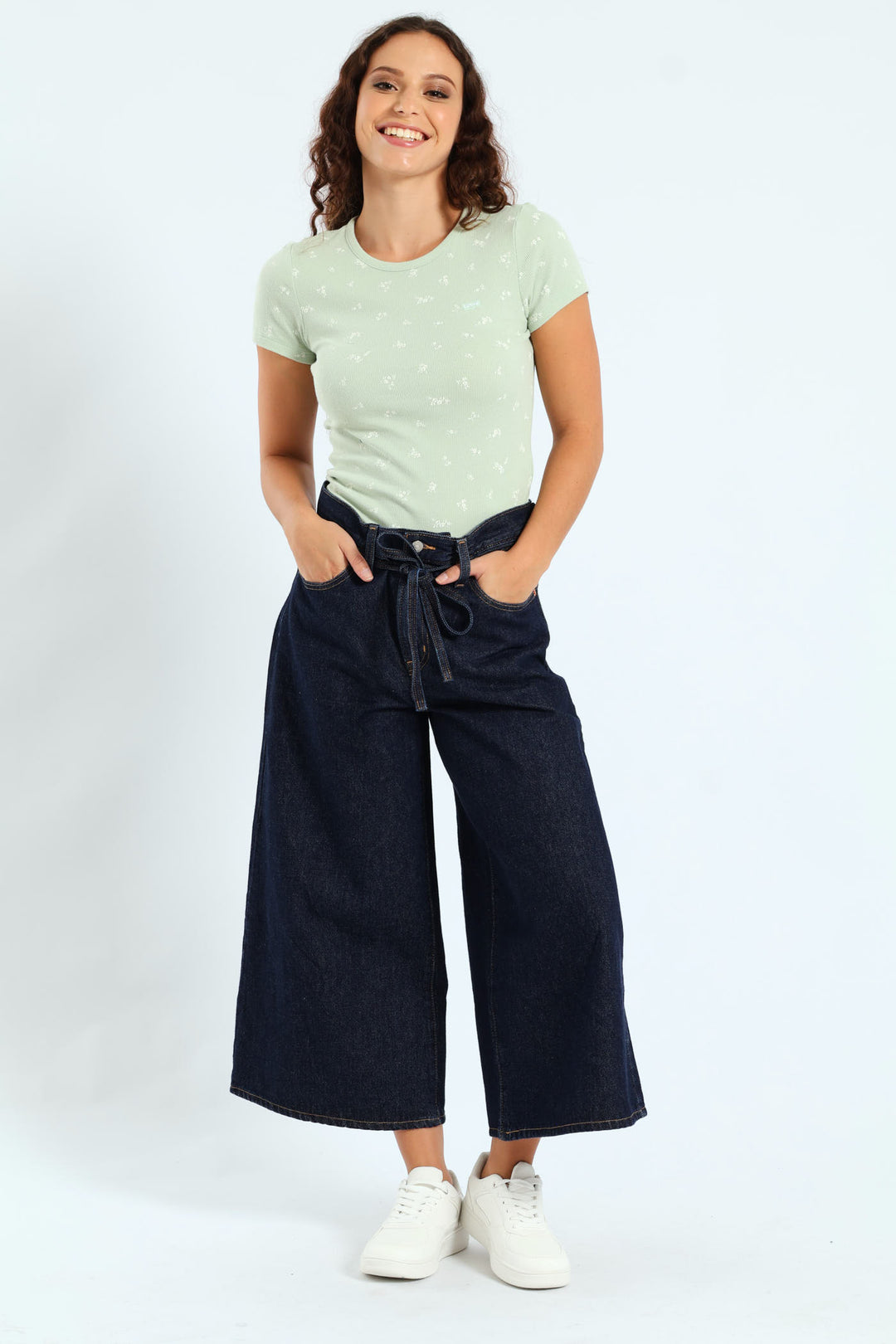 Culotte Pants - Dark Wash