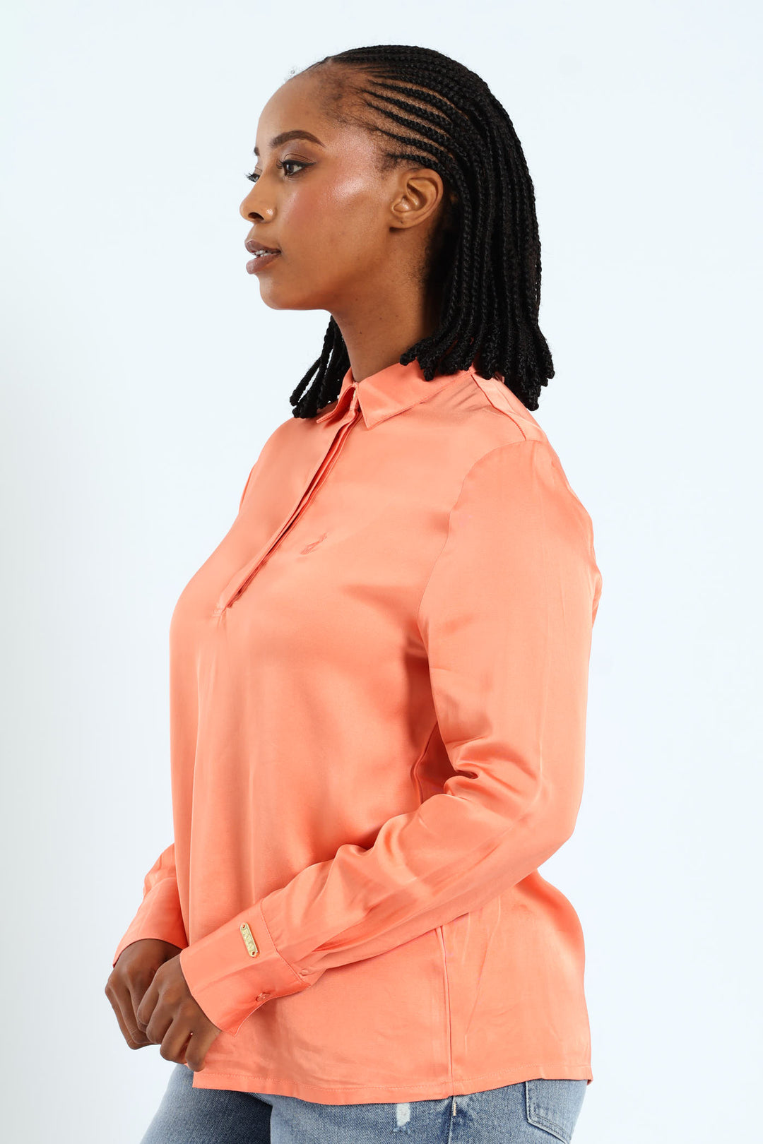 Emily Long Sleeve Blouse - Peach