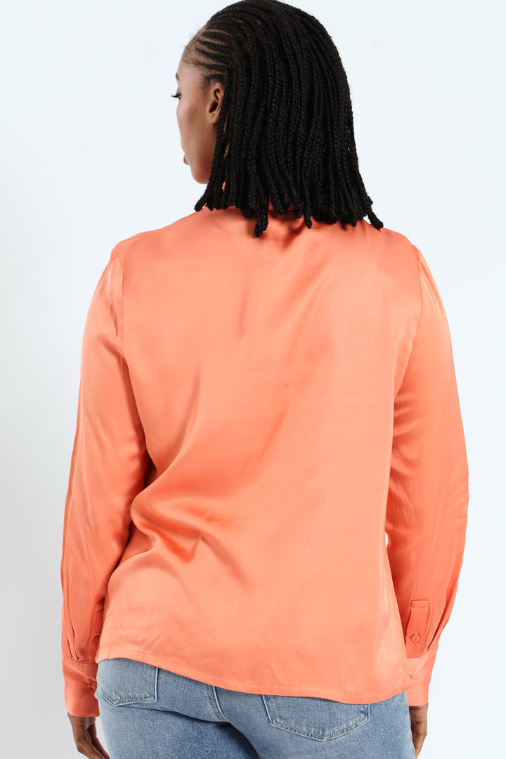 Emily Long Sleeve Blouse - Peach