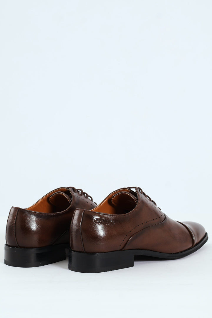 Toe Cap Oxford Shoe - Brown