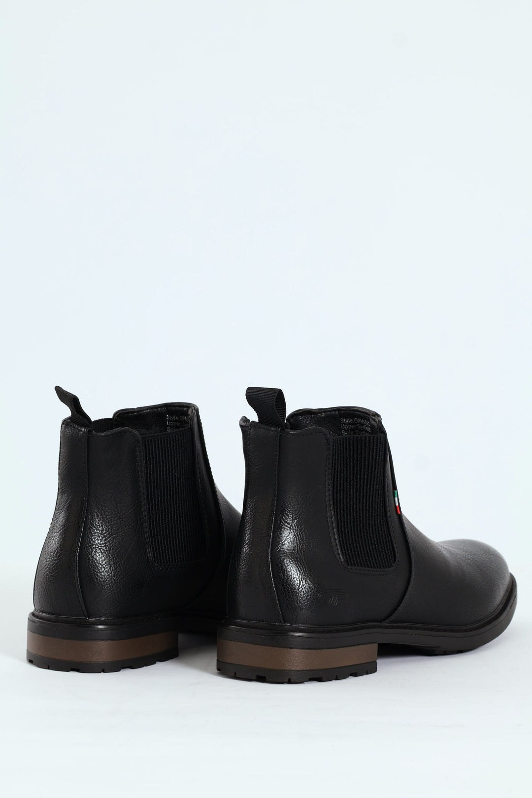 Ethan Pebbled Pu Elastic Gusset Chelsea Boot - Black/Brown