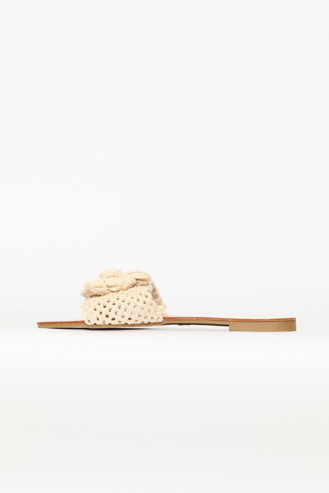 Crocheted Flower Mule - Off White