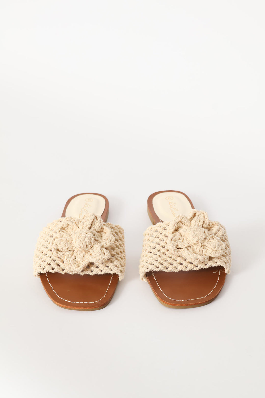 Crocheted Flower Mule - Off White
