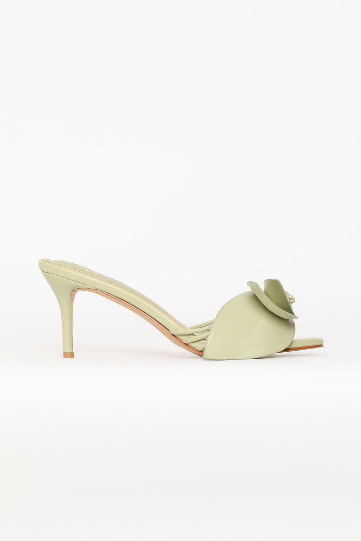Strappy Flower Mule - Matcha