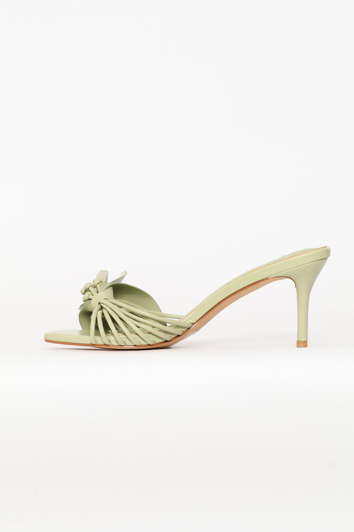 Strappy Flower Mule - Matcha