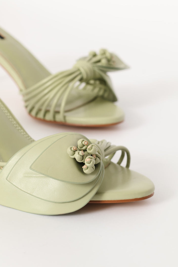 Strappy Flower Mule - Matcha