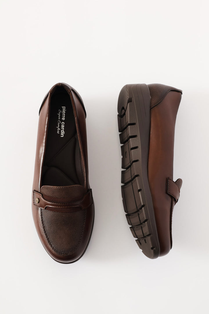 Textured Detail Pump - Brown