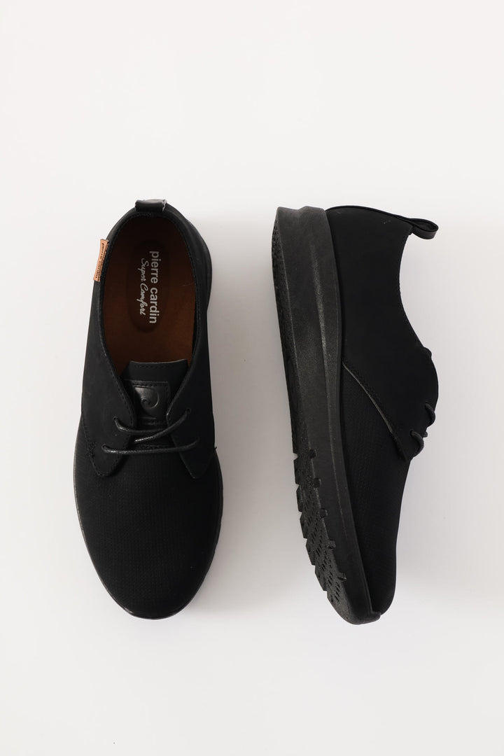 Lace Up Casual Sneaker - Black