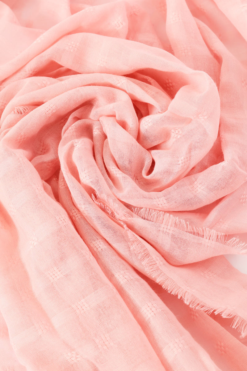 Jaquard Light Weight Scarf-180*80Cm - Blush