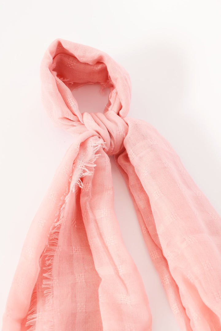 Jaquard Light Weight Scarf-180*80Cm - Blush