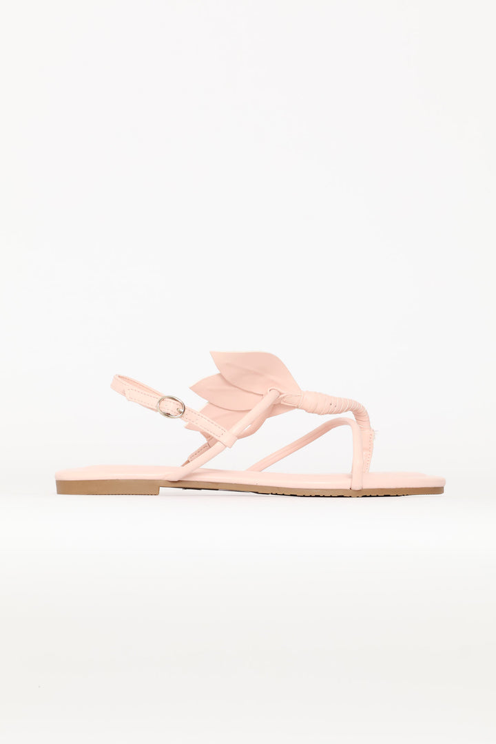 Toe Post Sandal With Blooming Flower Detail - Pink