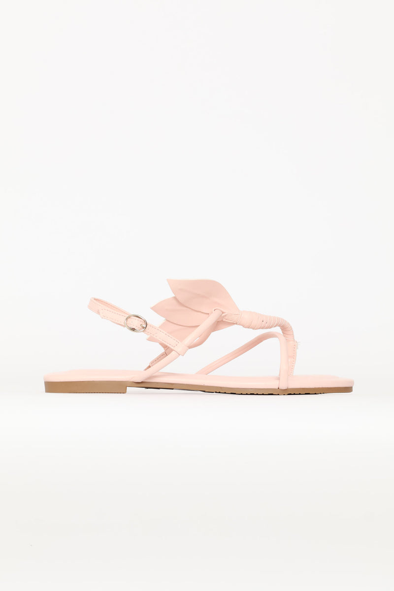 Toe Post Sandal With Blooming Flower Detail - Pink