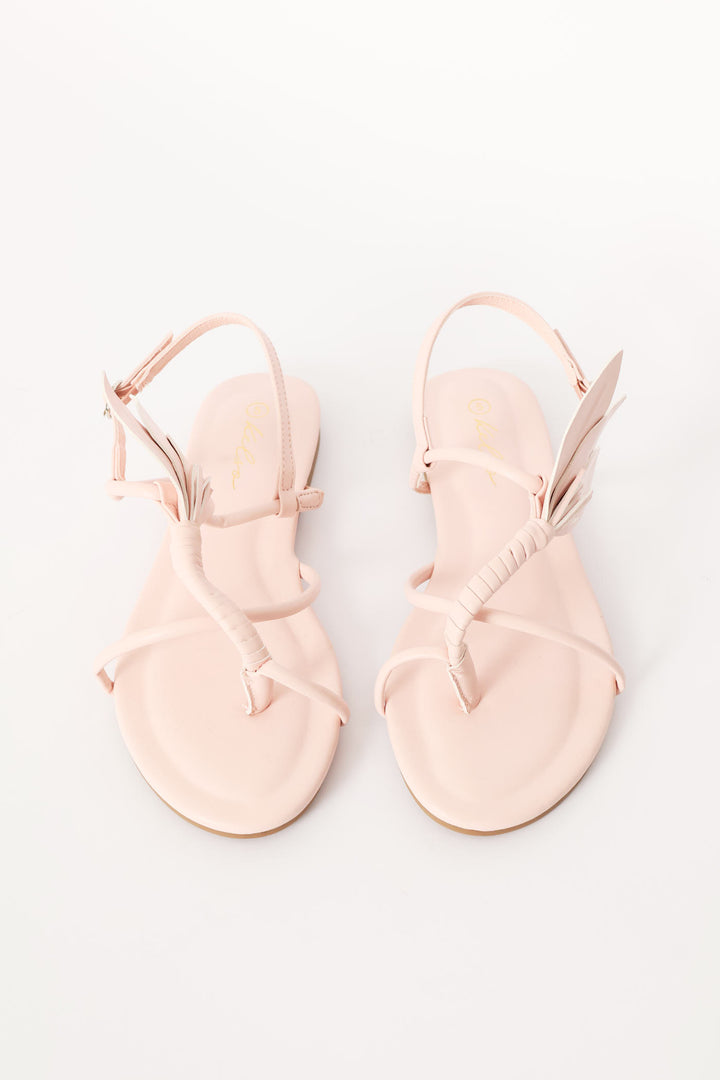 Toe Post Sandal With Blooming Flower Detail - Pink