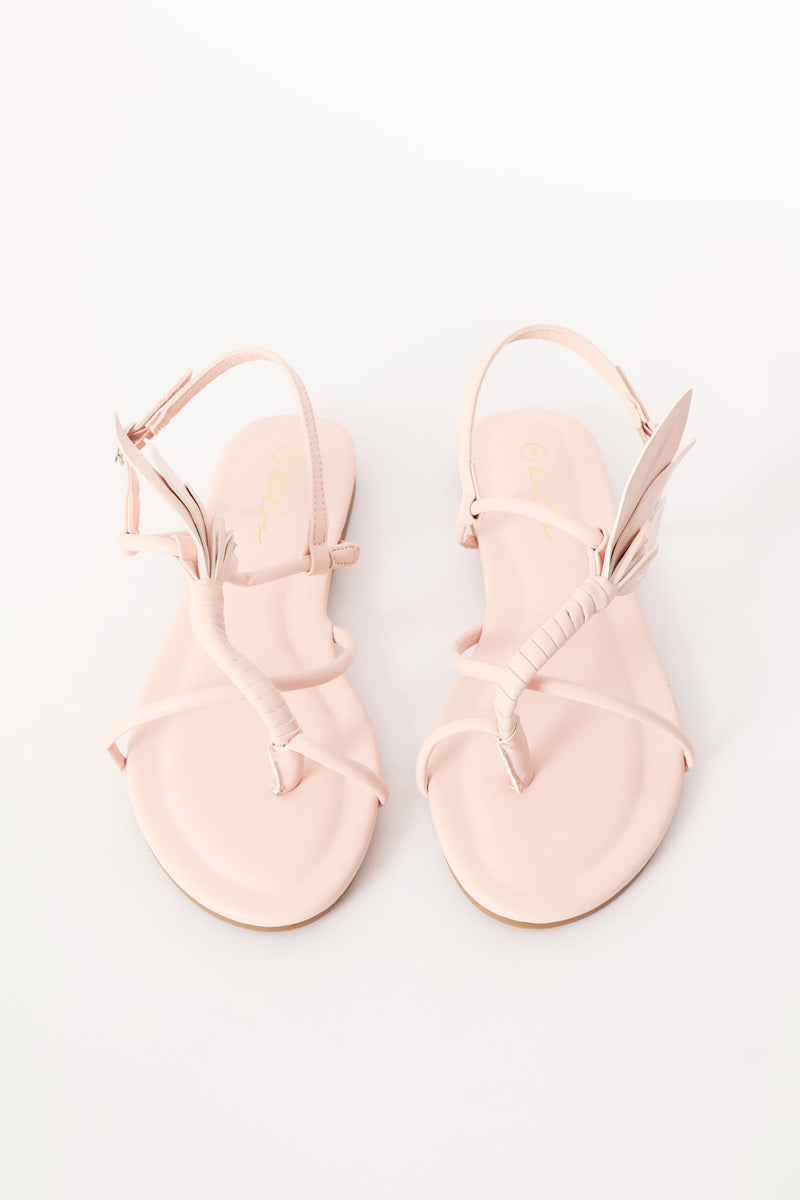 Toe Post Sandal With Blooming Flower Detail - Pink