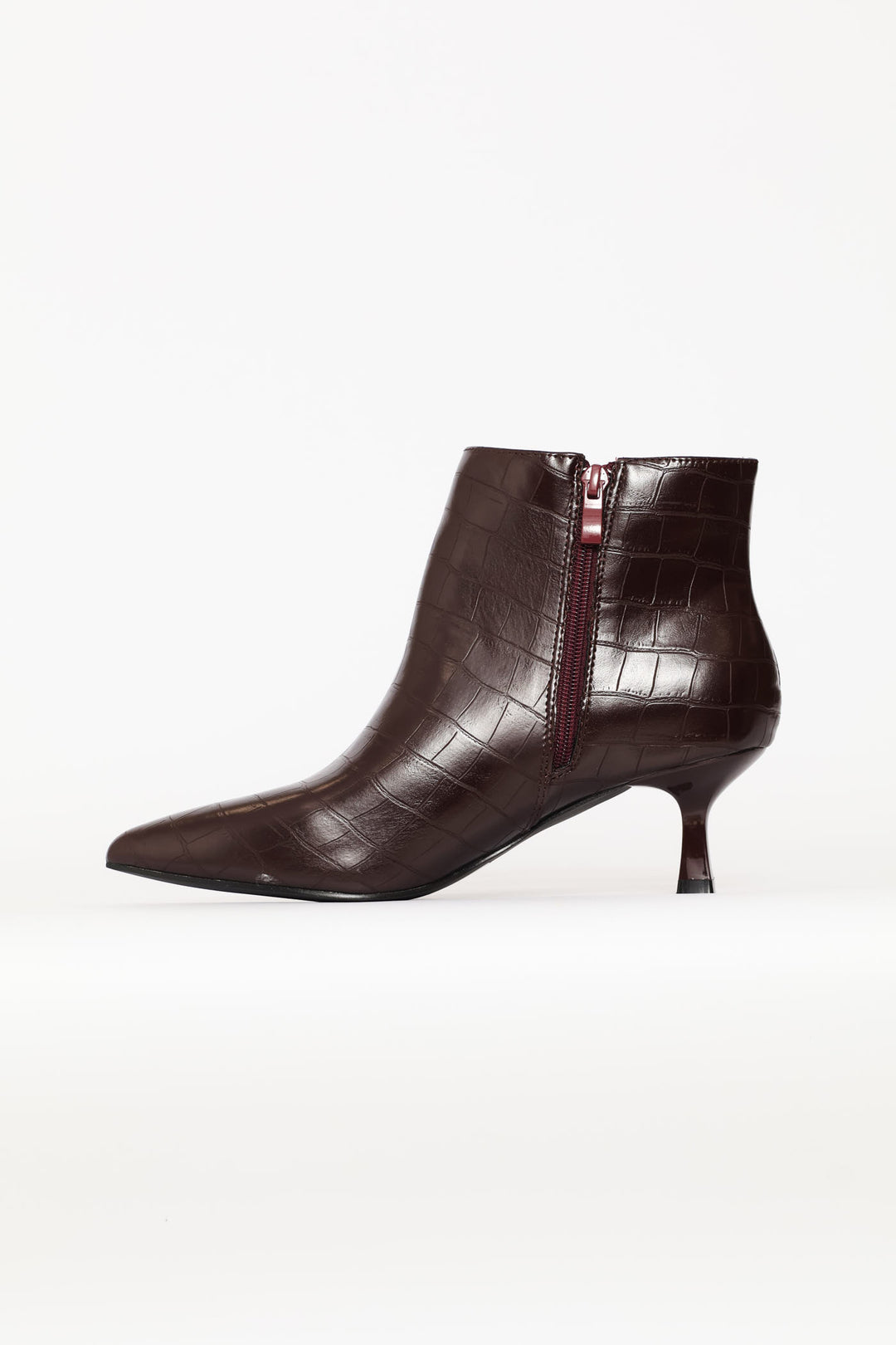 Croc Ankle Boot - Burgundy