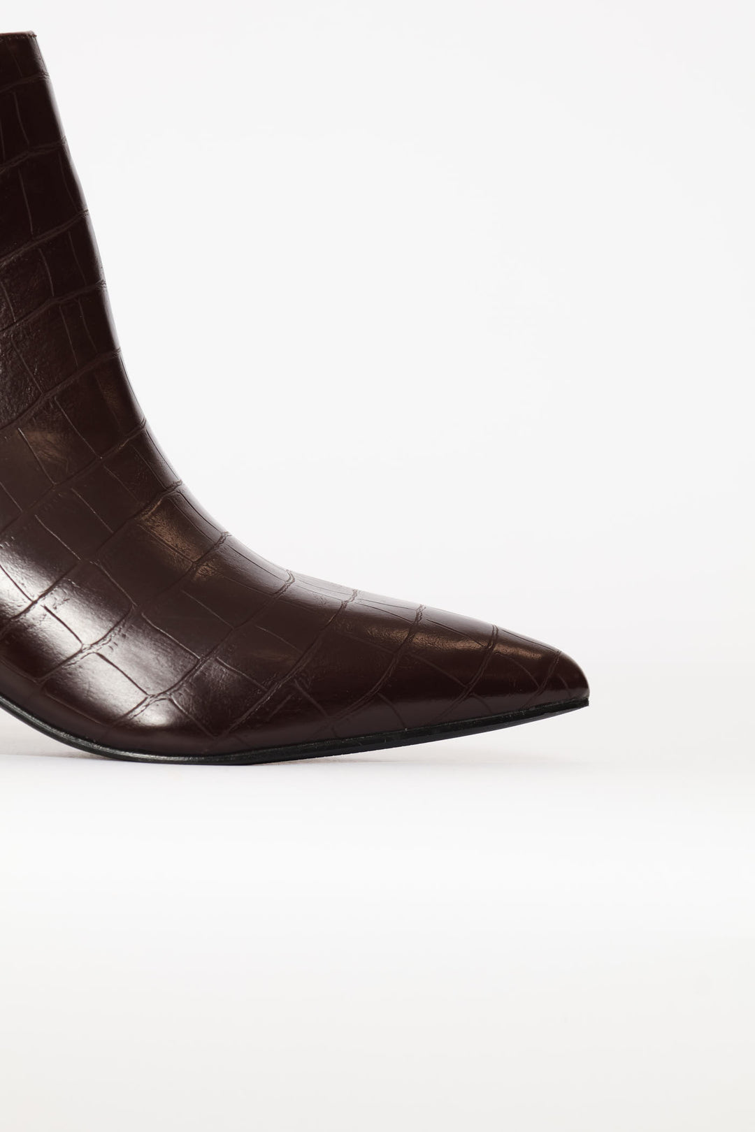 Croc Ankle Boot - Burgundy