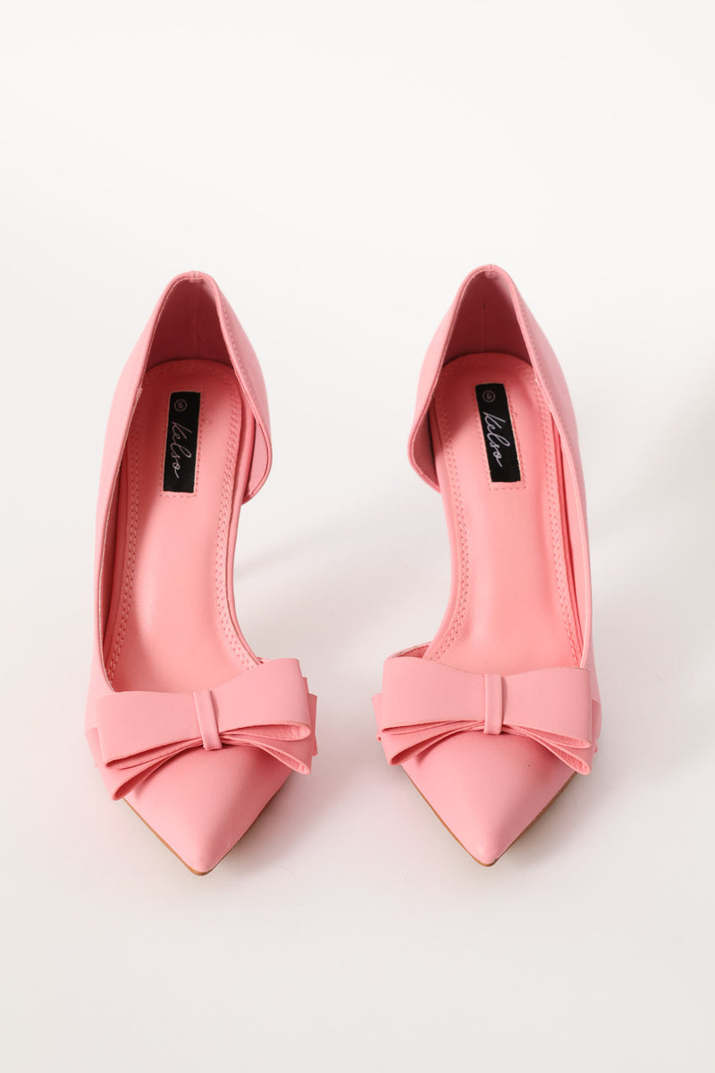 Open Waist Bow Trim Court - Pink