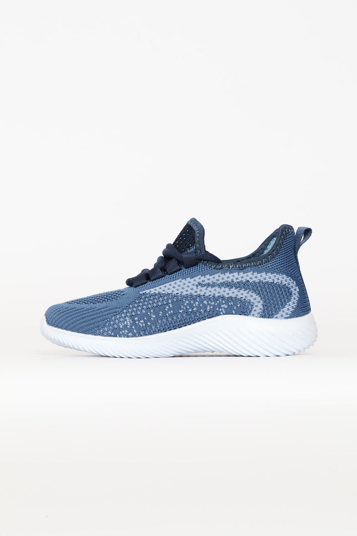 Girls Knit Trainer - Blue