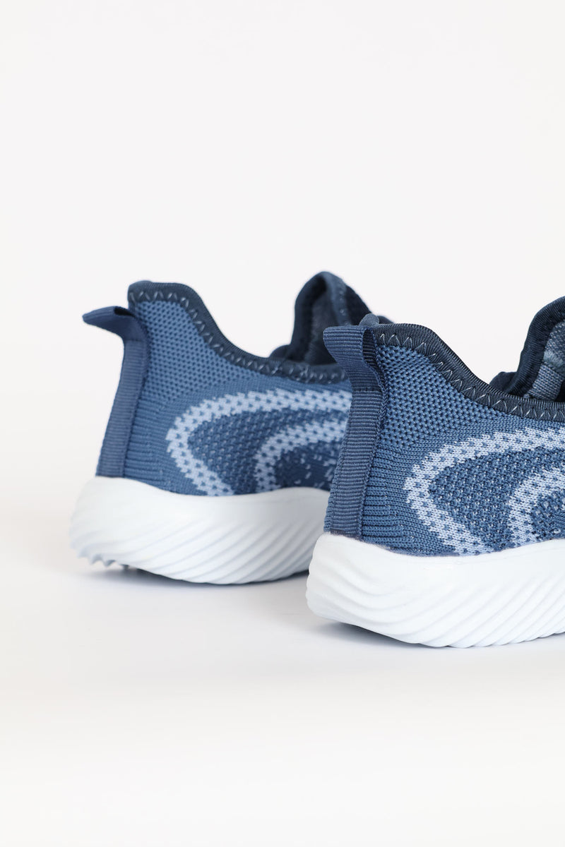 Girls Knit Trainer - Blue